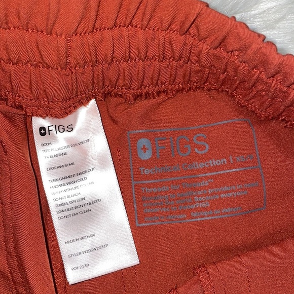 Figs Fall Orange Yola Scrub Pants - Picture 2 of 5